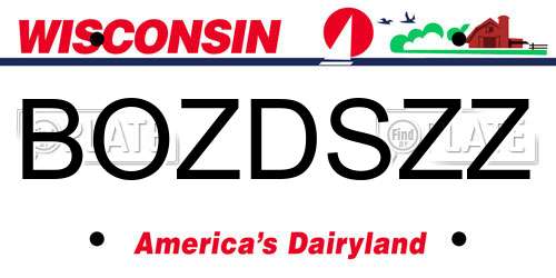 BOZDSZZ Wisconsin License Plate