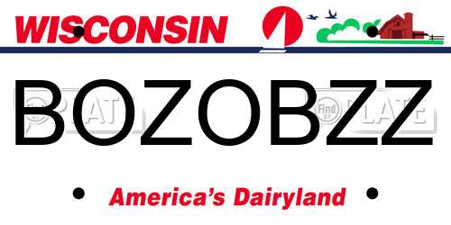 BOZOBZZ Wisconsin License Plate