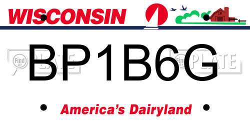 BP1B6G Wisconsin License Plate