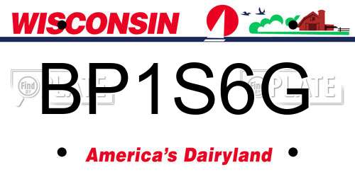 BP1S6G Wisconsin License Plate