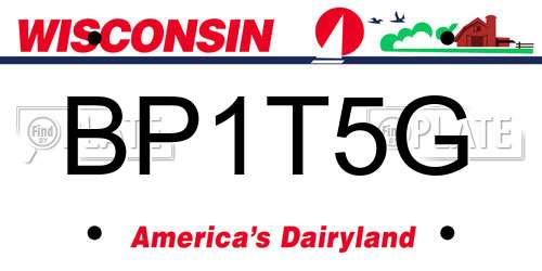 BP1T5G Wisconsin License Plate