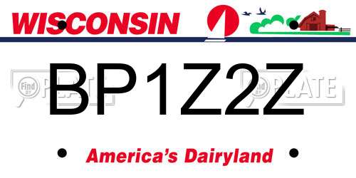 BP1Z2Z Wisconsin License Plate