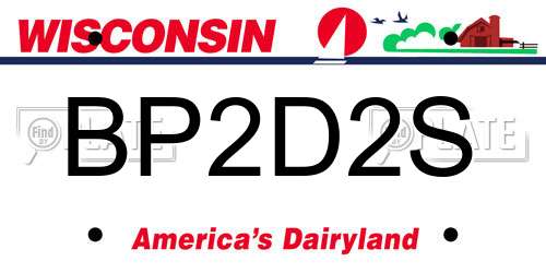 BP2D2S Wisconsin License Plate
