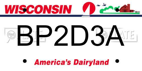 BP2D3A Wisconsin License Plate