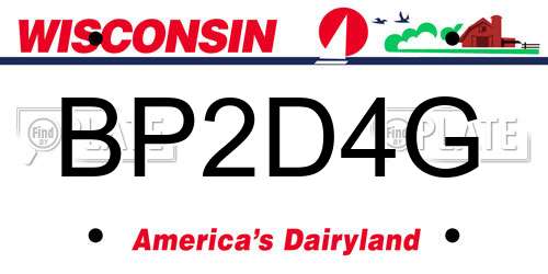 BP2D4G Wisconsin License Plate