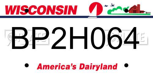 BP2H064 Wisconsin License Plate