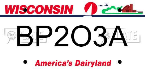 BP2O3A Wisconsin License Plate