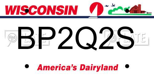 BP2Q2S Wisconsin License Plate