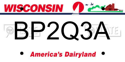 BP2Q3A Wisconsin License Plate