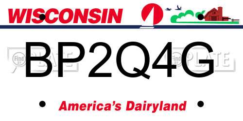 BP2Q4G Wisconsin License Plate
