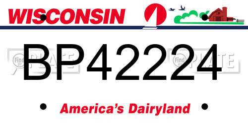 BP42224 Wisconsin License Plate