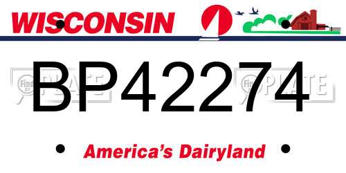 BP42274 Wisconsin License Plate
