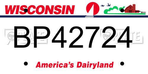 BP42724 Wisconsin License Plate