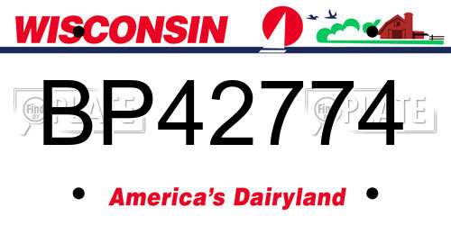 BP42774 Wisconsin License Plate