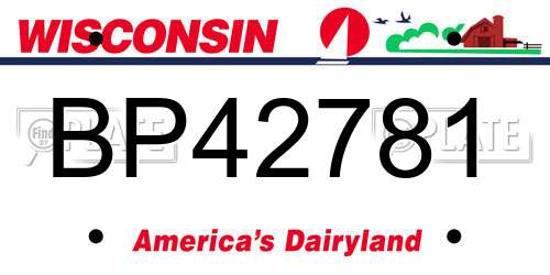 BP42781 Wisconsin License Plate