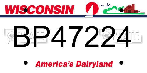 BP47224 Wisconsin License Plate