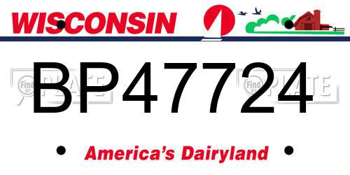 BP47724 Wisconsin License Plate