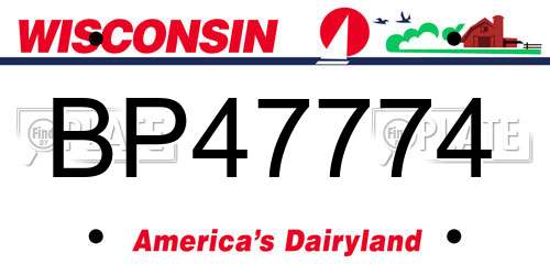 BP47774 Wisconsin License Plate