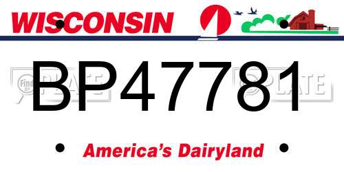 BP47781 Wisconsin License Plate