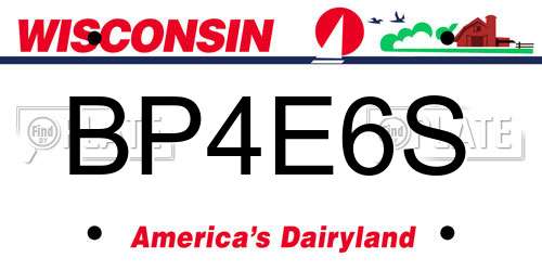 BP4E6S Wisconsin License Plate