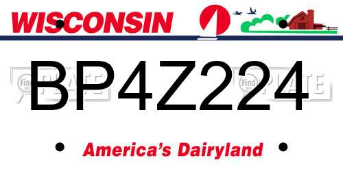 BP4Z224 Wisconsin License Plate