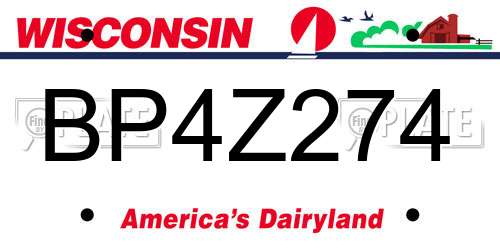 BP4Z274 Wisconsin License Plate