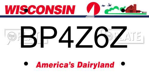 BP4Z6Z Wisconsin License Plate