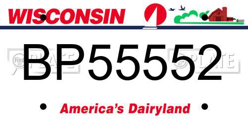 BP55552 Wisconsin License Plate