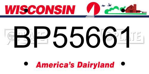 BP55661 Wisconsin License Plate