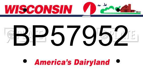 BP57952 Wisconsin License Plate