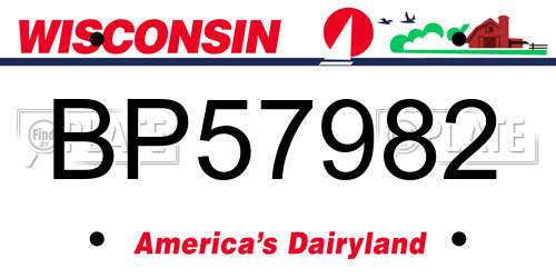 BP57982 Wisconsin License Plate