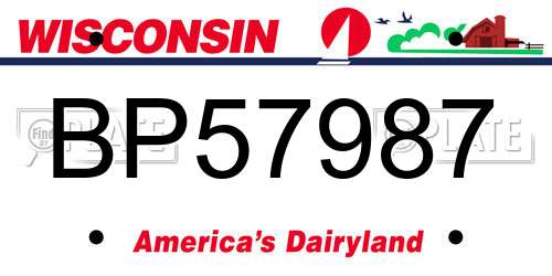 BP57987 Wisconsin License Plate