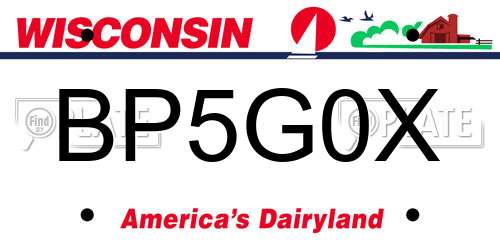 BP5G0X Wisconsin License Plate