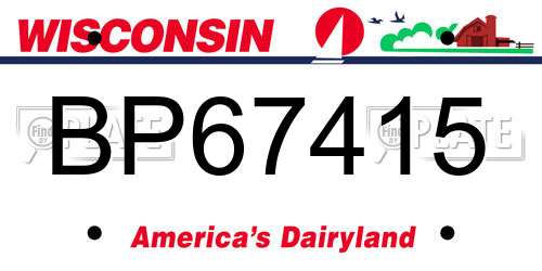 BP67415 Wisconsin License Plate