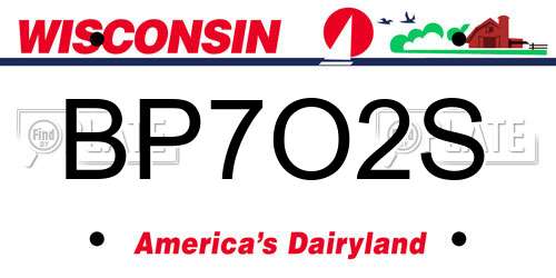 BP7O2S Wisconsin License Plate