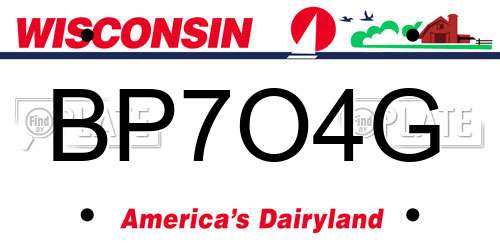 BP7O4G Wisconsin License Plate