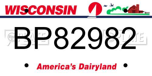 BP82982 Wisconsin License Plate