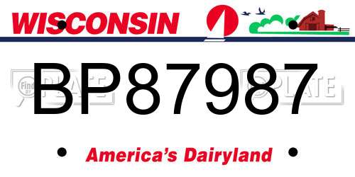 BP87987 Wisconsin License Plate