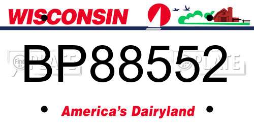 BP88552 Wisconsin License Plate