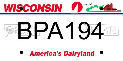 BPA194 Wisconsin License Plate