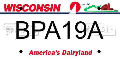 BPA19A Wisconsin License Plate
