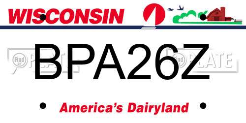 BPA26Z Wisconsin License Plate
