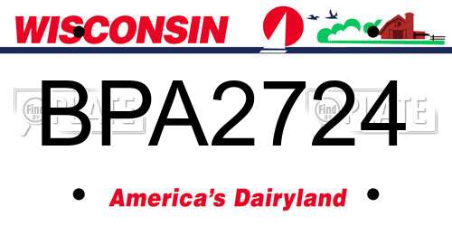 BPA2724 Wisconsin License Plate