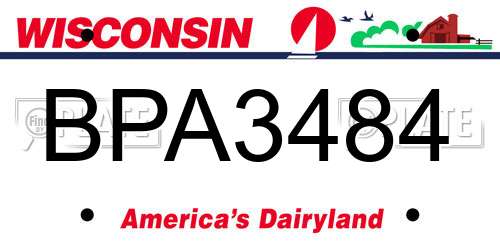 BPA3484 Wisconsin License Plate