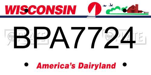 BPA7724 Wisconsin License Plate