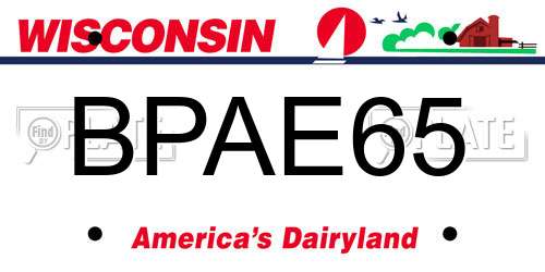 BPAE65 Wisconsin License Plate