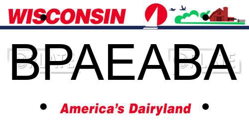 BPAEABA Wisconsin License Plate