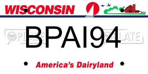 BPAI94 Wisconsin License Plate