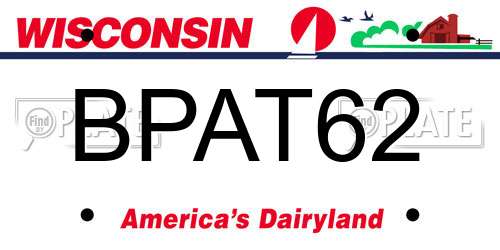 BPAT62 Wisconsin License Plate