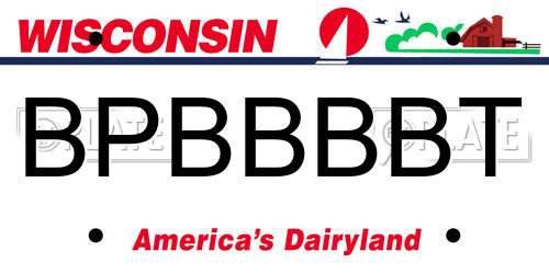 BPBBBBT Wisconsin License Plate